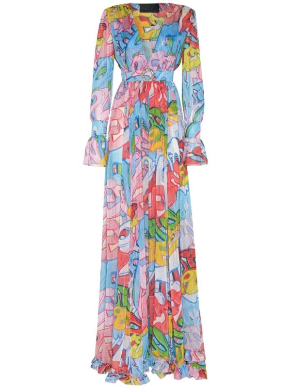 Philipp Plein Bombing Graffiti-print maxi dress