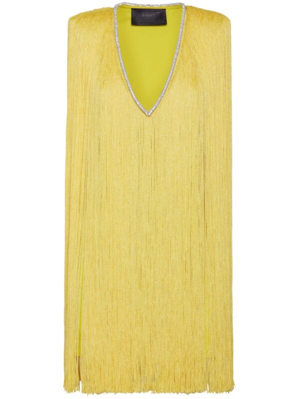 Philipp Plein fringed v-neck mini dress - Image 3