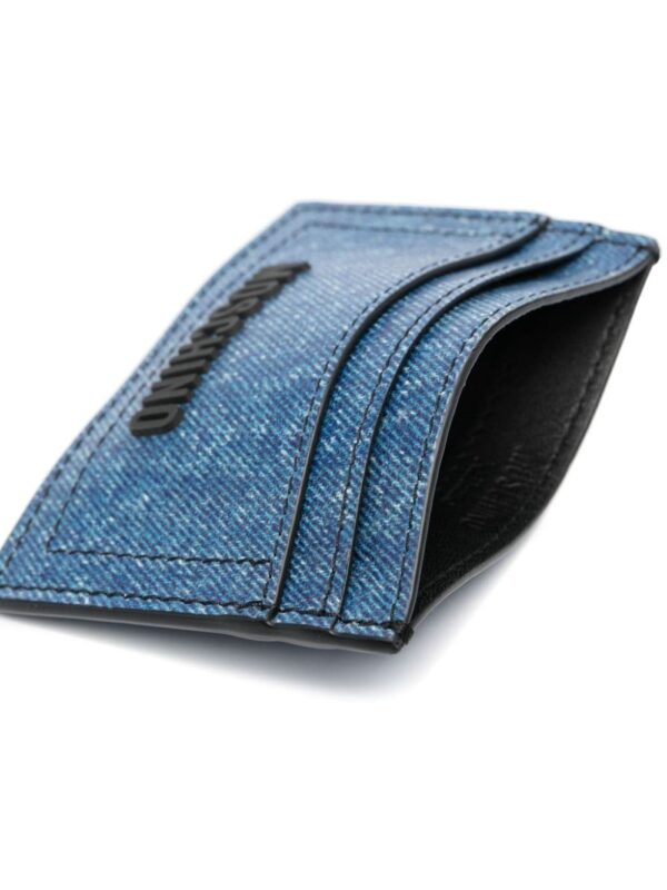 Moschino logo-lettering denim cardholder - Image 3