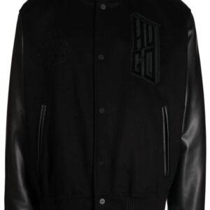 HUGO  logo-appliqué bomber jacket