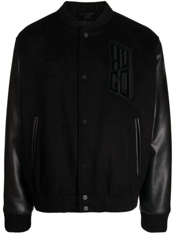HUGO  logo-appliqué bomber jacket