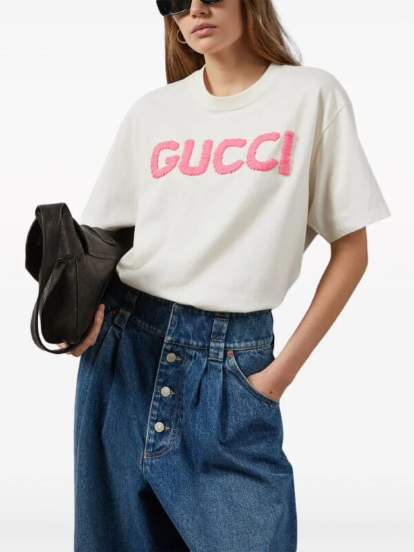 Gucci  logo-embroidery cotton T-shirt - Image 3