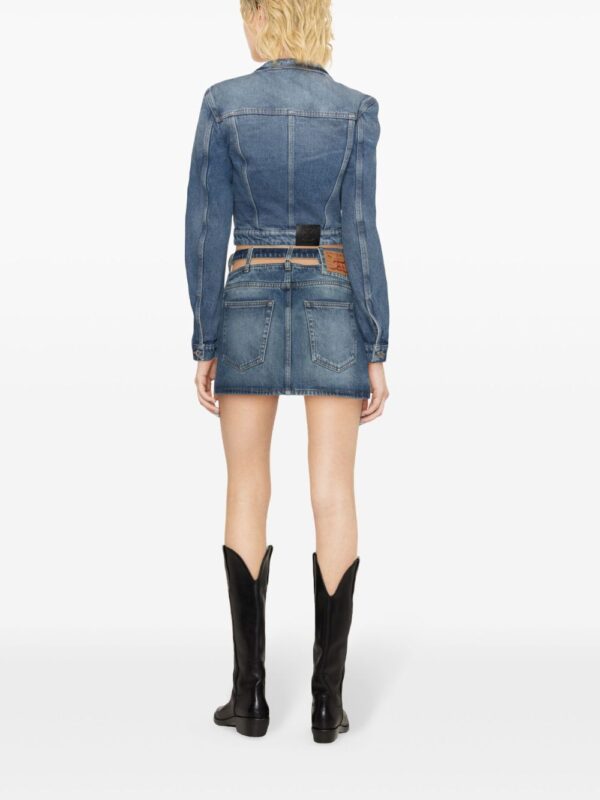 Off-White  strap-detailing cropped denim jacket - Image 4