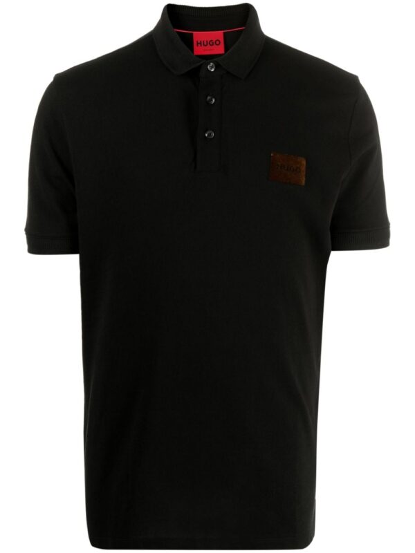 HUGO logo-appliqué cotton polo shirt