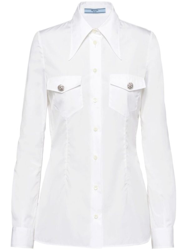 Prada  jewel-buttons poplin shirt