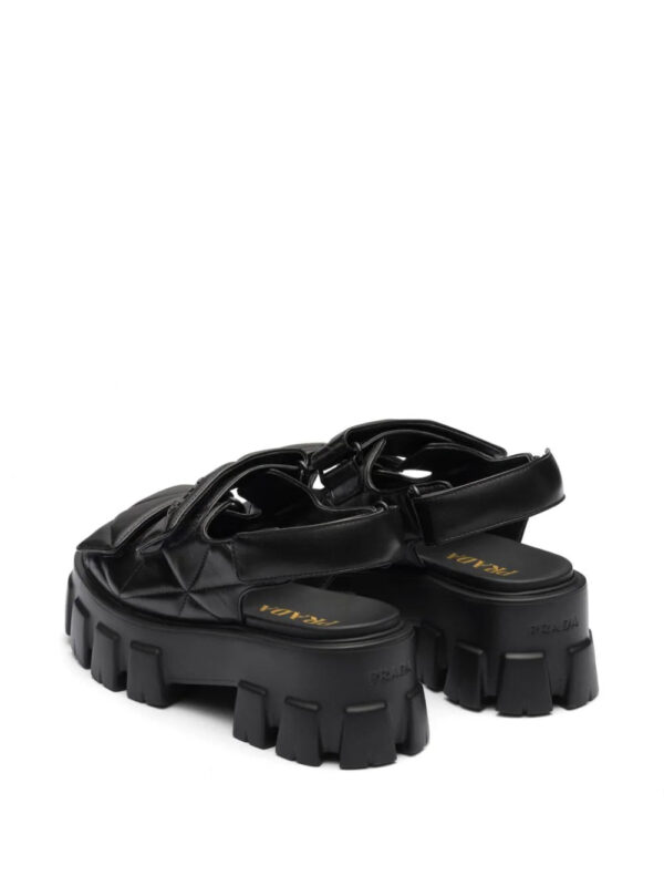 Prada  triangle-logo quilted leather sandals - Image 3