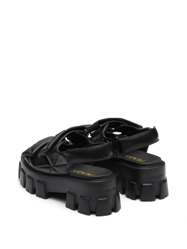 Prada  triangle-logo quilted leather sandals - Image 3
