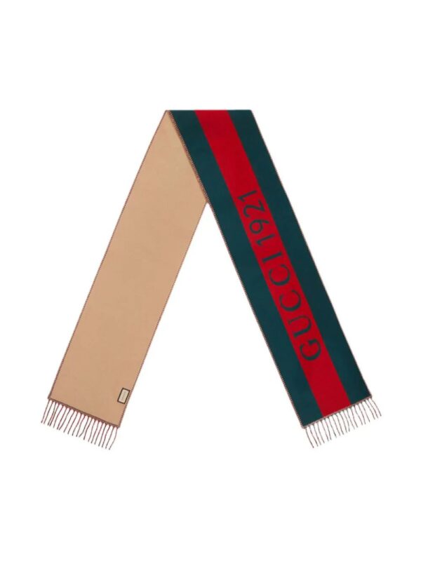 Gucci  Web-stripe jacquard wool scarf - Image 2