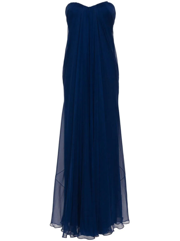 Alexander McQueen  sweetheart-neck silk gown