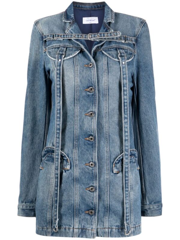 Off-White long-sleeve denim minidress