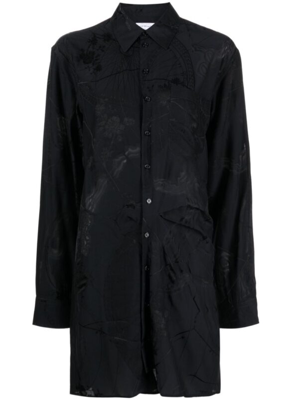 Off-White floral-print long-sleeve minidress