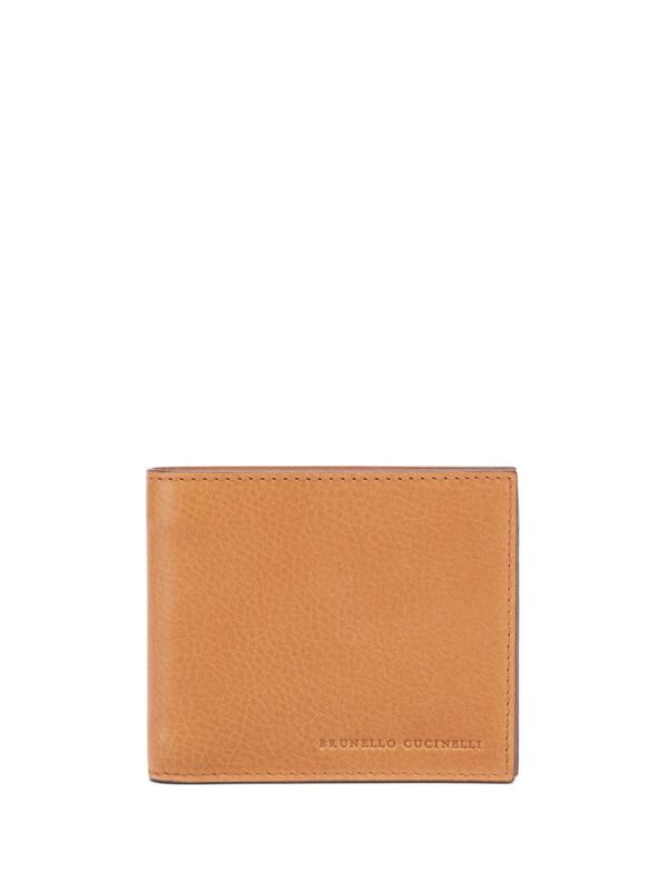 Brunello Cucinelli logo-debossed leather bi-fold wallet