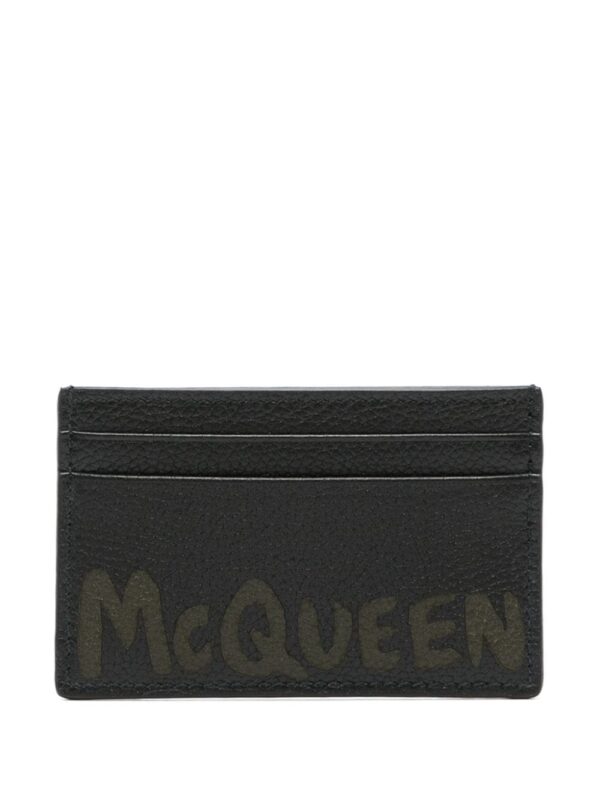 Alexander McQueen Graffiti pebbled-leather cardholder