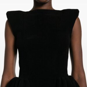 Versace shoulder-padding chenille minidress