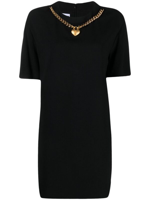 Moschino heart-charm crepe minidress