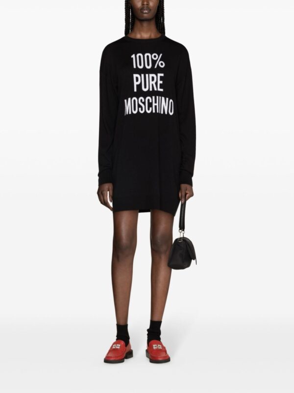 Moschino intarsia-knit slogan knitted dress - Image 4