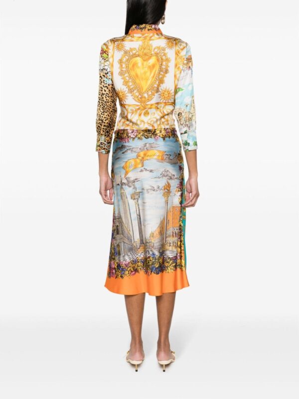Moschino graphic-print silk midi dress - Image 4
