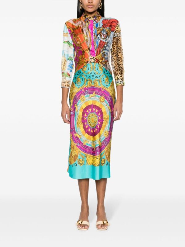 Moschino graphic-print silk midi dress - Image 2