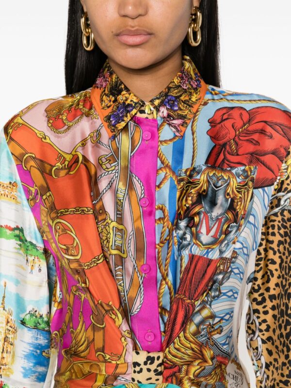 Moschino graphic-print silk midi dress - Image 5