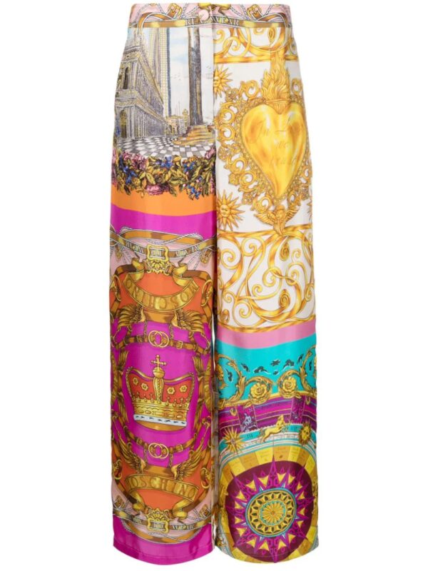 Moschino  graphic-print wide-leg trousers