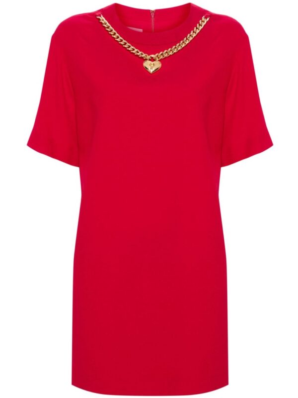 Moschino heart-charm crepe minidress