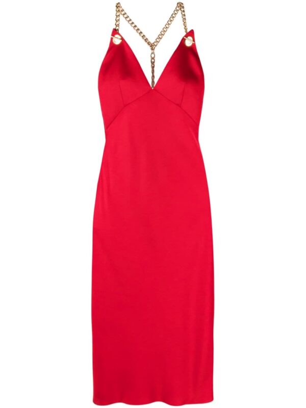 Moschino chain-link detailed halterneck dress