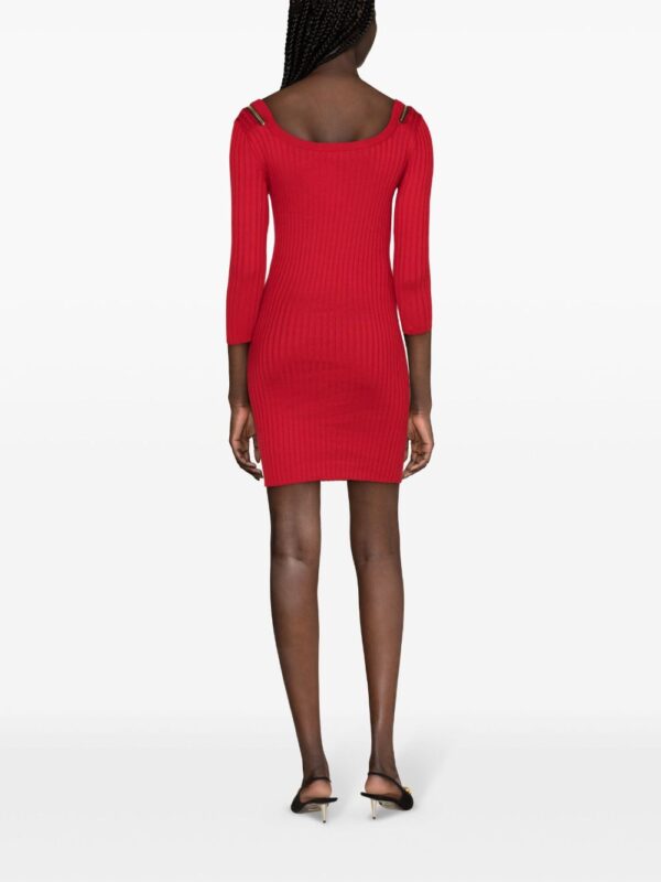 Moschino zip-detailed ribbed dress - Image 4