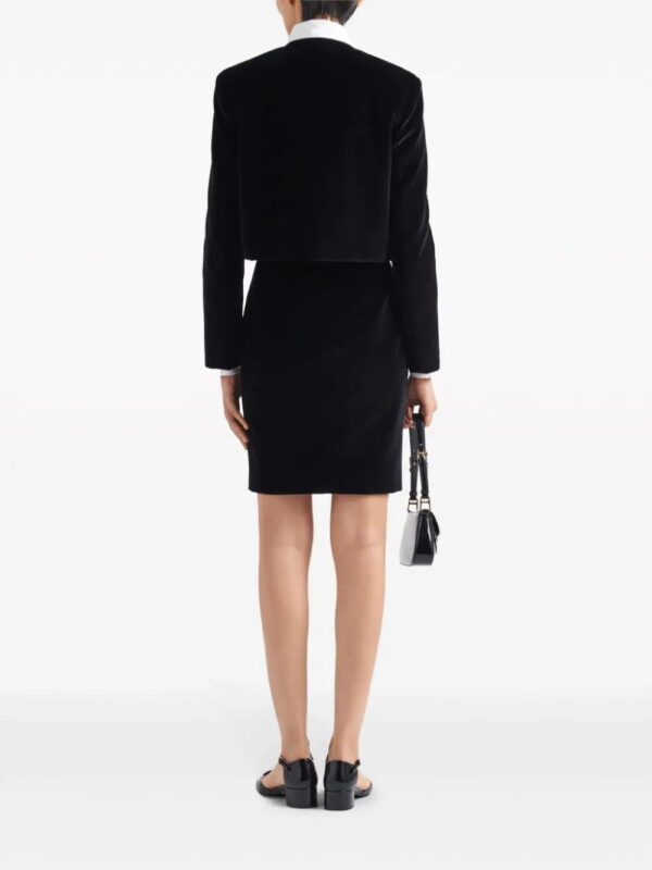 Prada  triangle-logo velvet jacket - Image 3