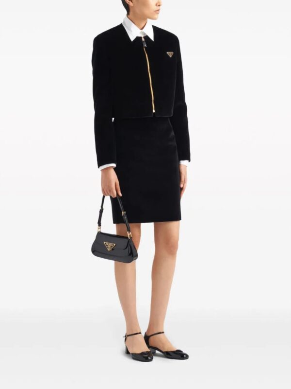 Prada  triangle-logo velvet jacket - Image 2