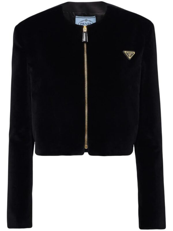 Prada  triangle-logo velvet jacket