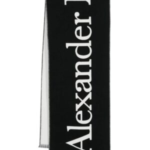 Alexander McQueen  intarsia-logo cotton scarf