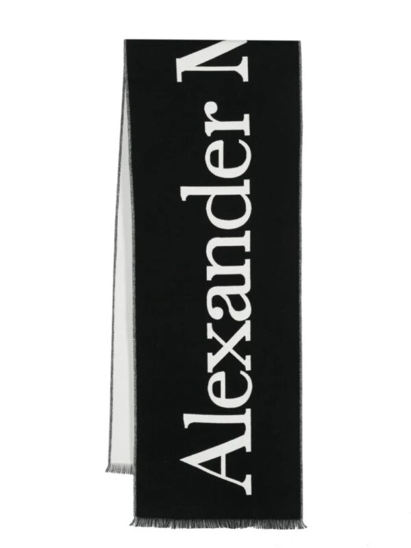 Alexander McQueen  intarsia-logo cotton scarf