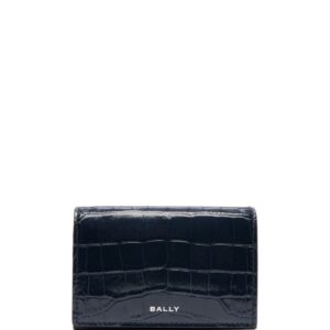 Bally logo-print croc-leather wallet
