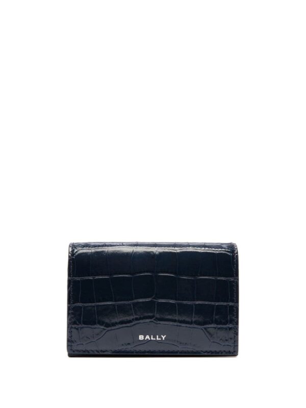 Bally logo-print croc-leather wallet
