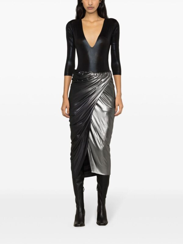 Rick Owens Lilies  ombré-effect draped midi skirt - Image 2