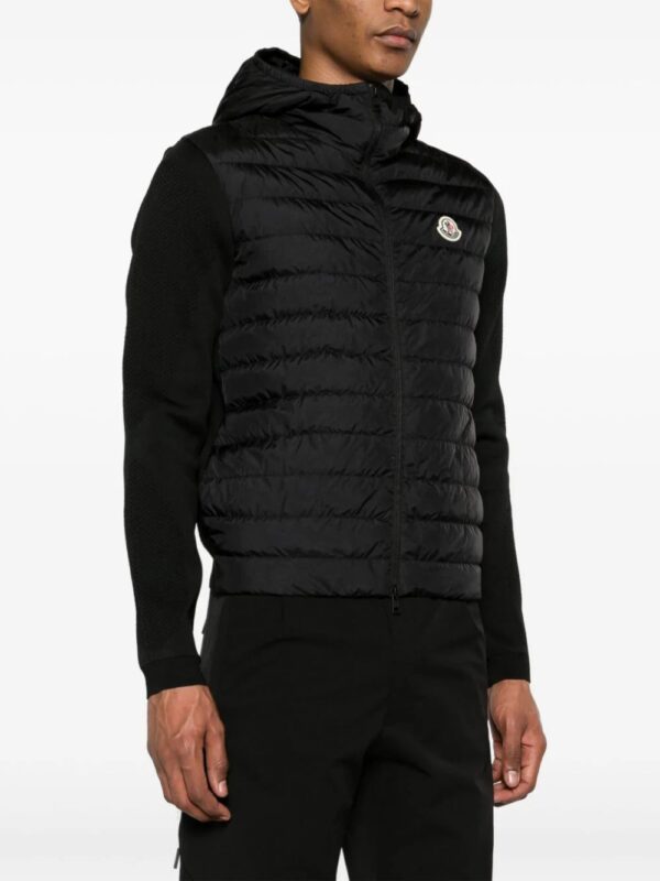 Moncler  knitted-panels hooded puffer jacket - Image 3