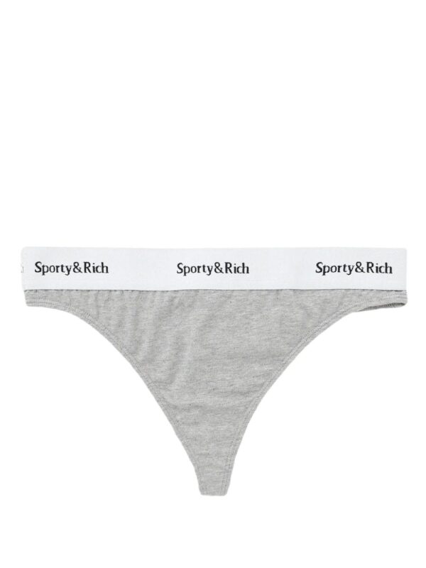 Sporty & Rich  Serif logo-waistband thong