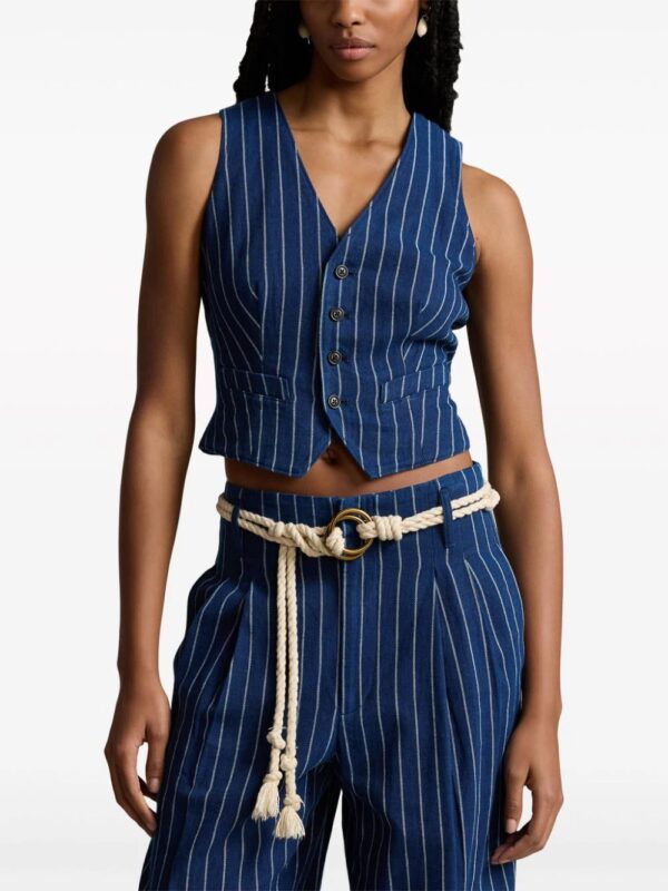 Polo Ralph Lauren  pinstripe denim waistcoat - Image 3