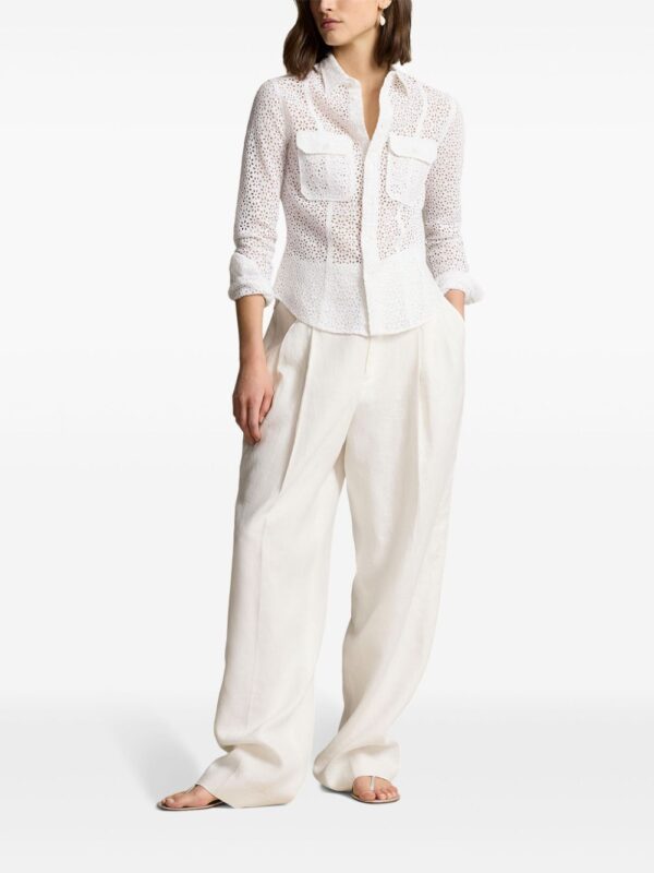 Polo Ralph Lauren  floral-embroidery linen shirt - Image 2