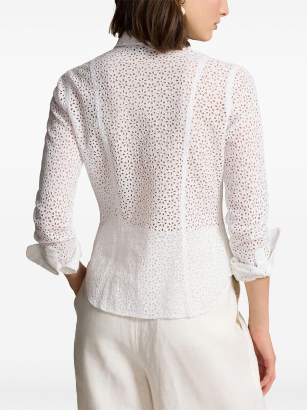 Polo Ralph Lauren  floral-embroidery linen shirt - Image 4