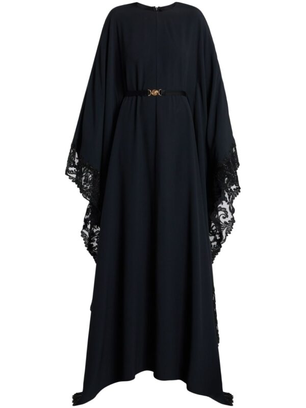 Versace Barocco lace-trim satin gown
