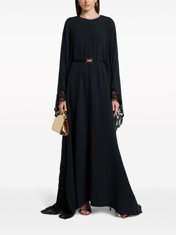 Versace Barocco lace-trim satin gown - Image 5