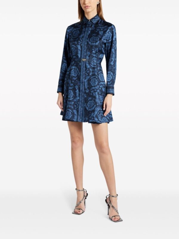 Versace Barocco-print belted silk shirtdress - Image 2
