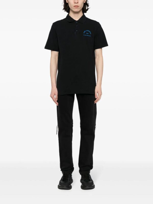 Karl Lagerfeld  logo-embroidered organic cotton polo shirt - Image 2