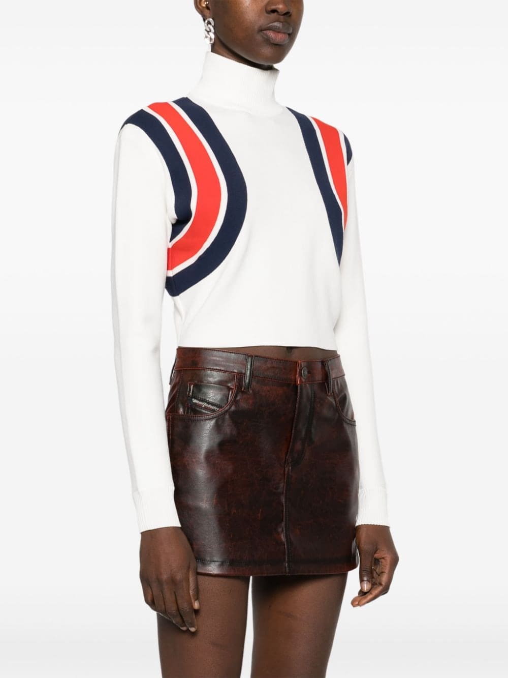 Gucci Sylvie-Web knitted cropped top - Image 3