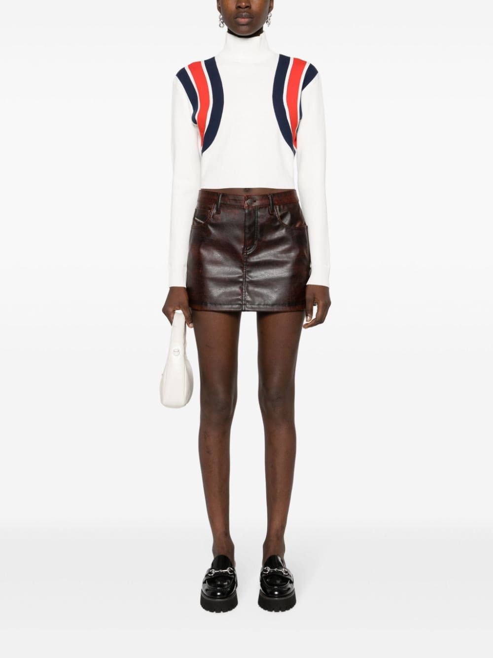 Gucci Sylvie-Web knitted cropped top - Image 2