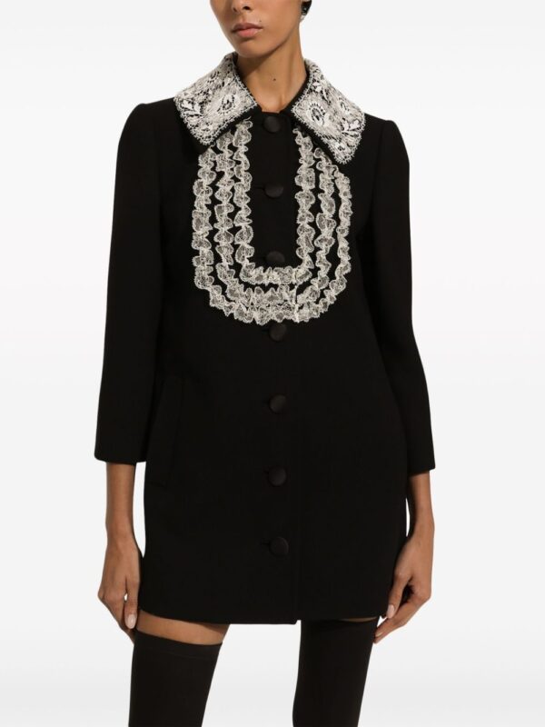 Dolce & Gabbana bib-collar virgin wool-blend minidress - Image 3