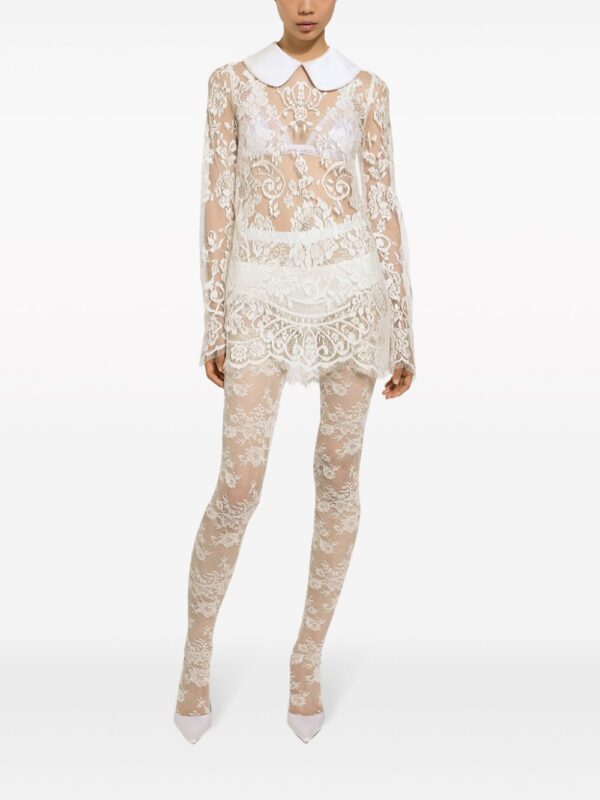 Dolce & Gabbana Peter Pan collar lace minidress - Image 4