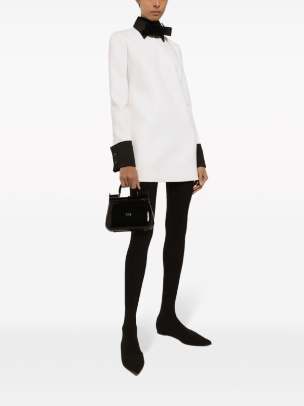 Dolce & Gabbana bow-applique virgin wool-blend minidress - Image 2