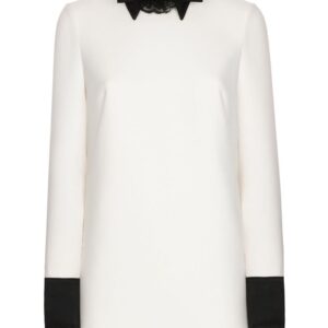 Dolce & Gabbana bow-applique virgin wool-blend minidress